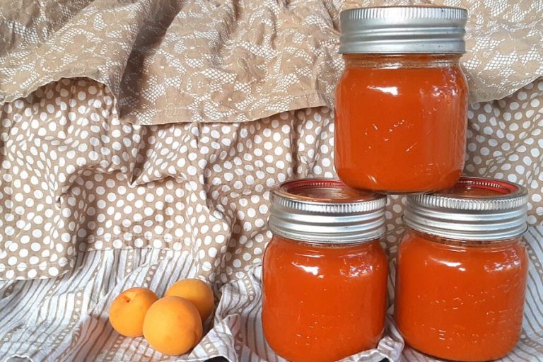 jars of preserved apricot jam