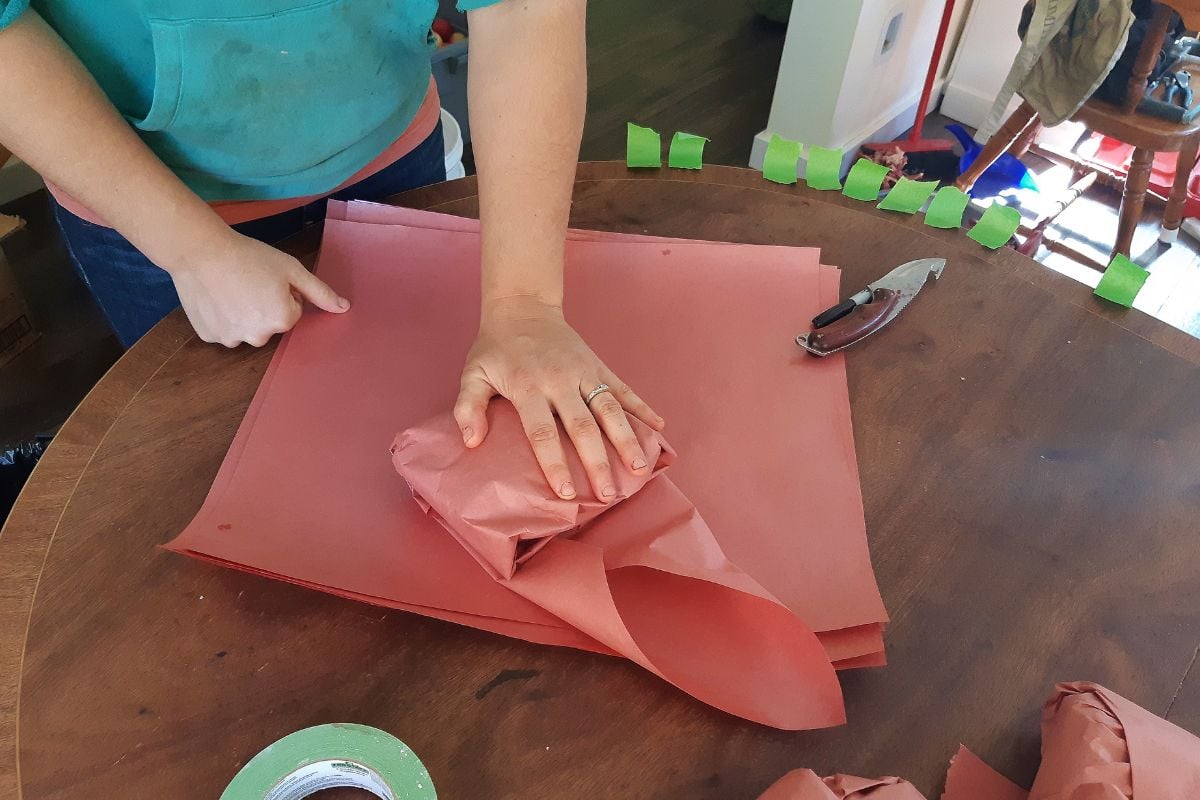 Wrapping venison at home for the freezer. 