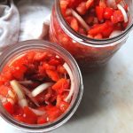 jars of fresh salsa, ready to be fermented!