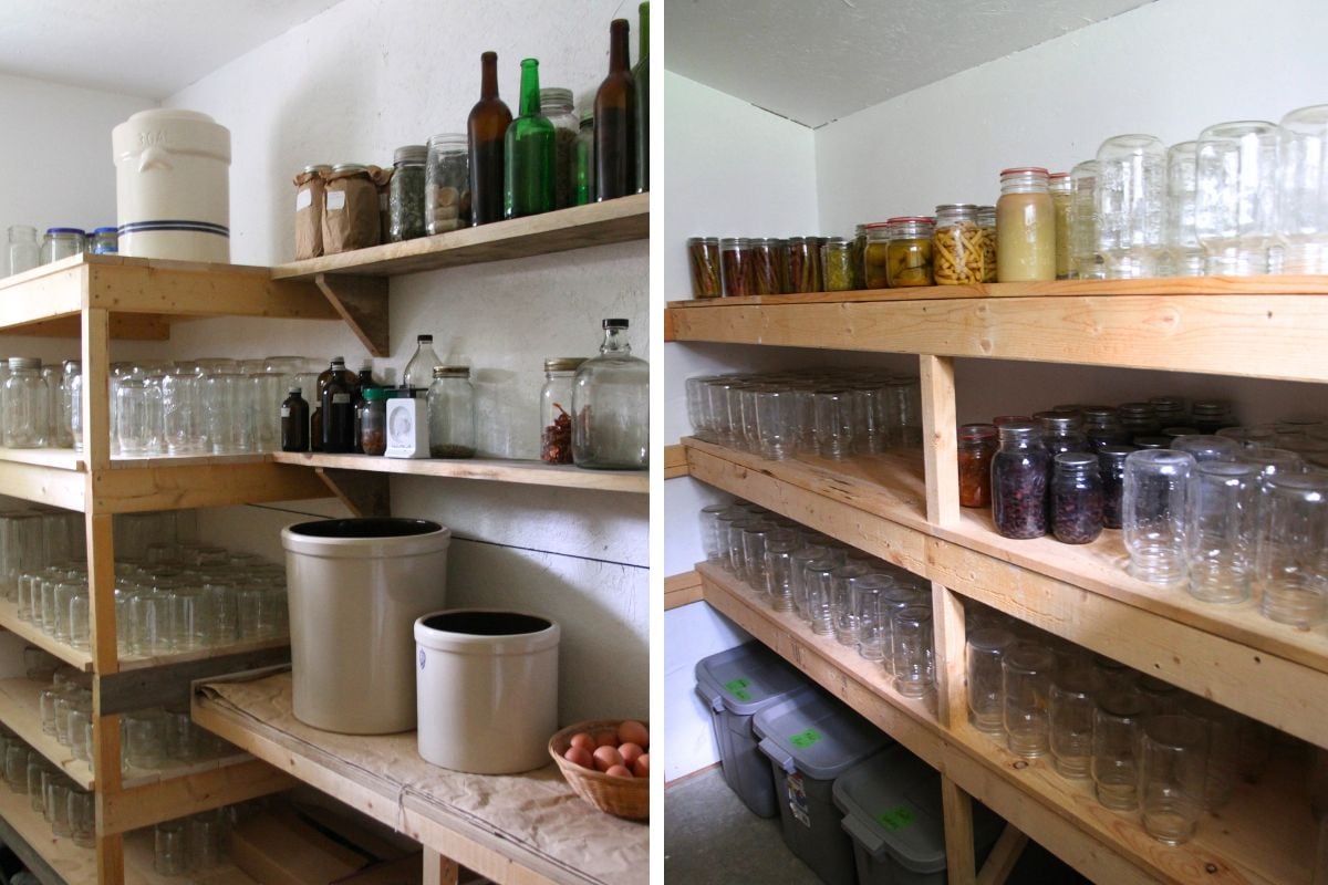 My cold room for food storage on the north end of our home, before we built a root cellar for storing carrots, beets and potatoes. 